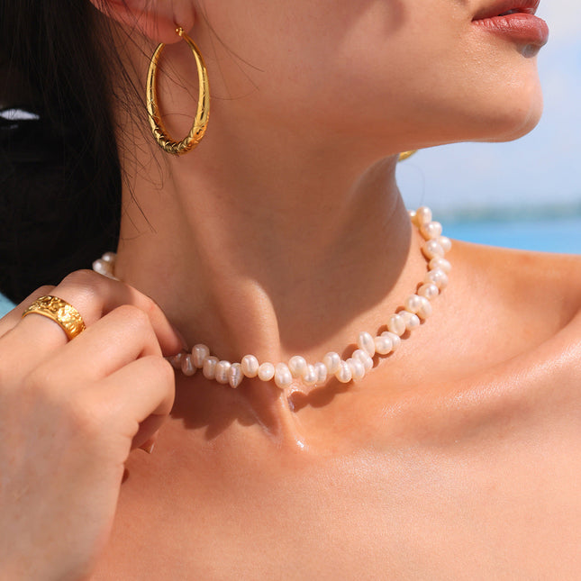 Mystery French Baroque Natural Freshwater Cultured Pearl Necklace Women's Handmade Beaded Light Luxury Necklace Factory Direct