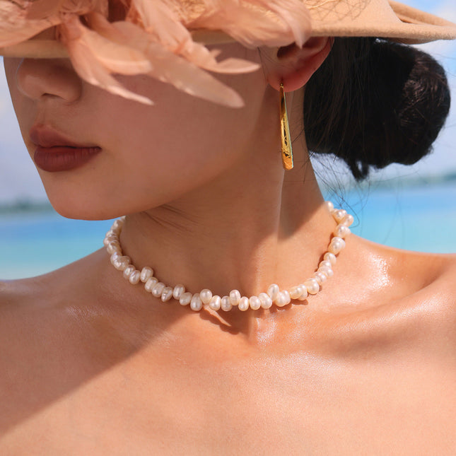 Mystery French Baroque Natural Freshwater Cultured Pearl Necklace Women's Handmade Beaded Light Luxury Necklace Factory Direct