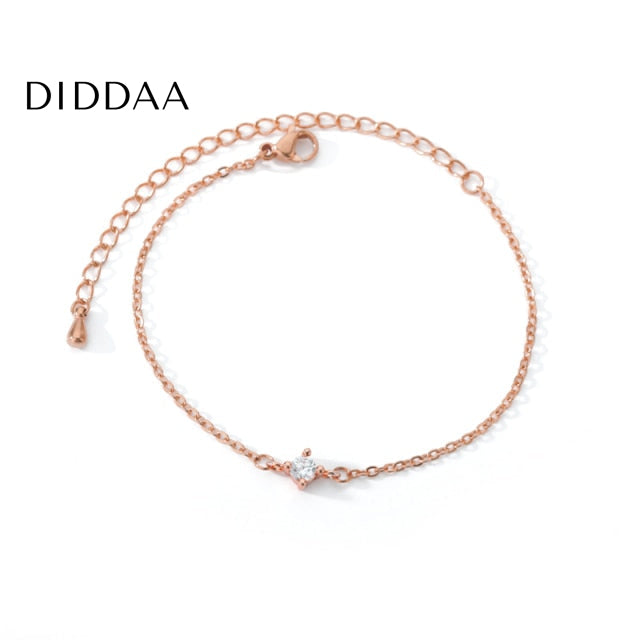 Temone Bracelet | Gold Silver Rose Zirconia Small Stone Bracelet - Rose - Bracelets