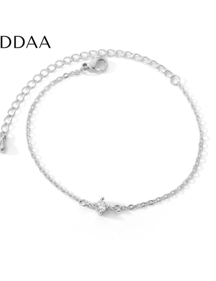 Temone Bracelet | Gold Silver Rose Zirconia Small Stone Bracelet - Silver - Bracelets