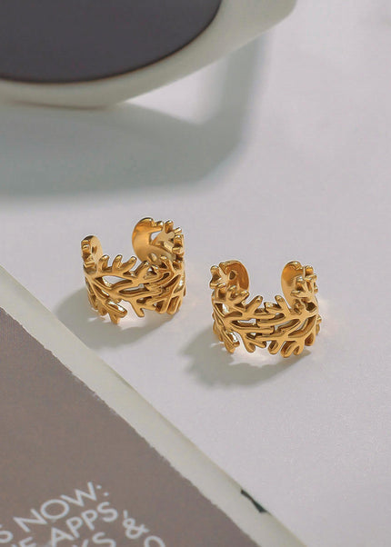 Jieding European and American stainless steel ear bone clip no piercing, niche high-end earrings, titanium steel jewelry, cross-border earrings