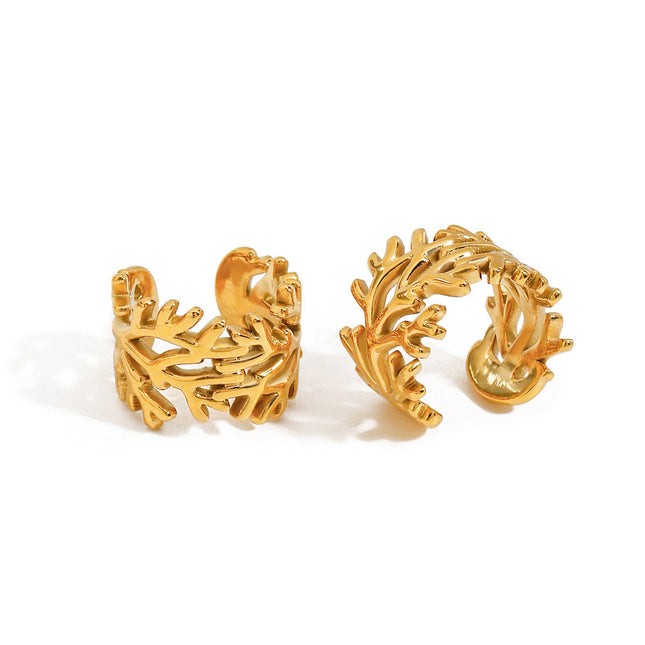 Jieding European and American stainless steel ear bone clip no piercing, niche high-end earrings, titanium steel jewelry, cross-border earrings