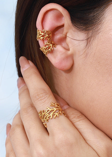 Jieding European and American stainless steel ear bone clip no piercing, niche high-end earrings, titanium steel jewelry, cross-border earrings