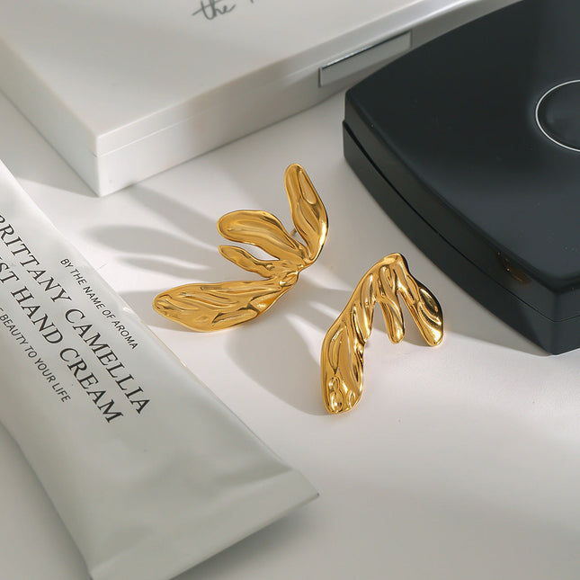 Jieding European and American stainless steel stud earrings niche design earrings women's high-end earrings do not fade titanium steel jewelry cross-border