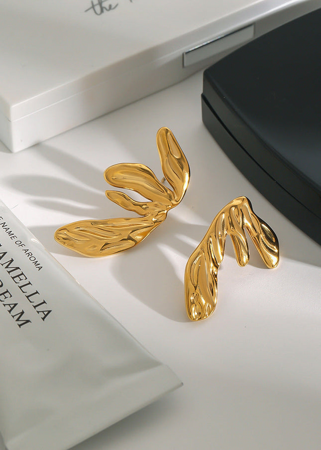 Jieding European and American stainless steel stud earrings niche design earrings women's high-end earrings do not fade titanium steel jewelry cross-border