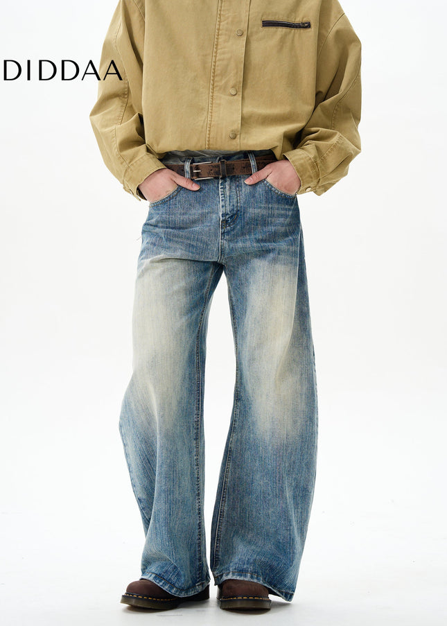 Tide Loose Fit American Retro Slub Jeans - Women’s Jeans