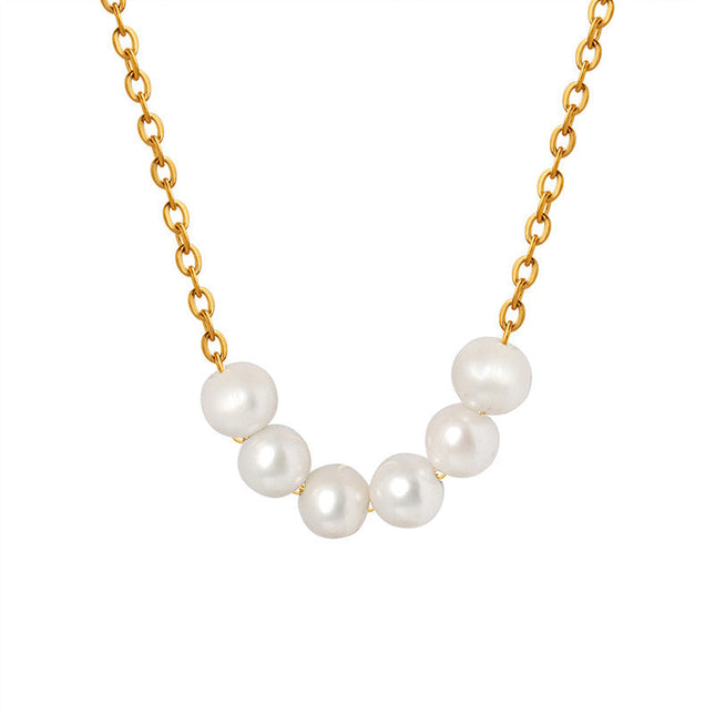 The Korean version of the ins goddess has a niche temperament and does not fade, baroque natural freshwater pearl necklace, light luxury gold-plated jewelry