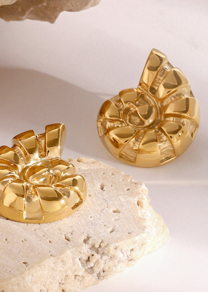 Jieding Europe and America 18k stainless steel marine stud earrings luxury ins earrings titanium steel earrings cross-border earrings