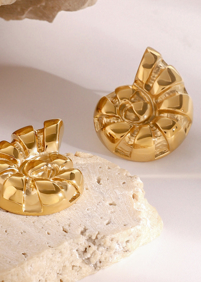 Jieding Europe and America 18k stainless steel marine stud earrings luxury ins earrings titanium steel earrings cross-border earrings