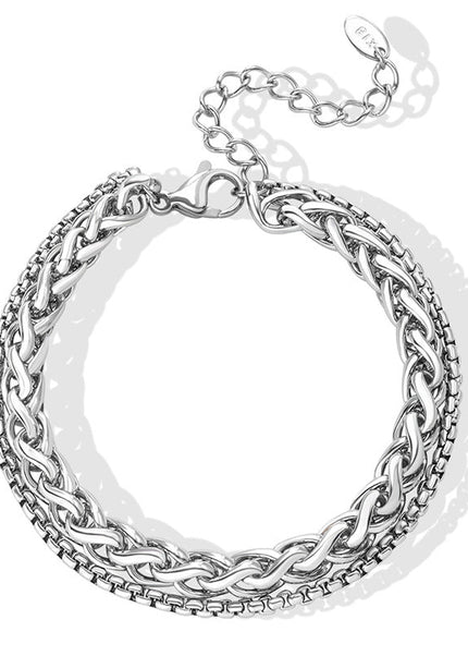 Personality fashion versatile couple keel chain accessories ins fashion trend geometric double layer bracelet manufacturers wholesale