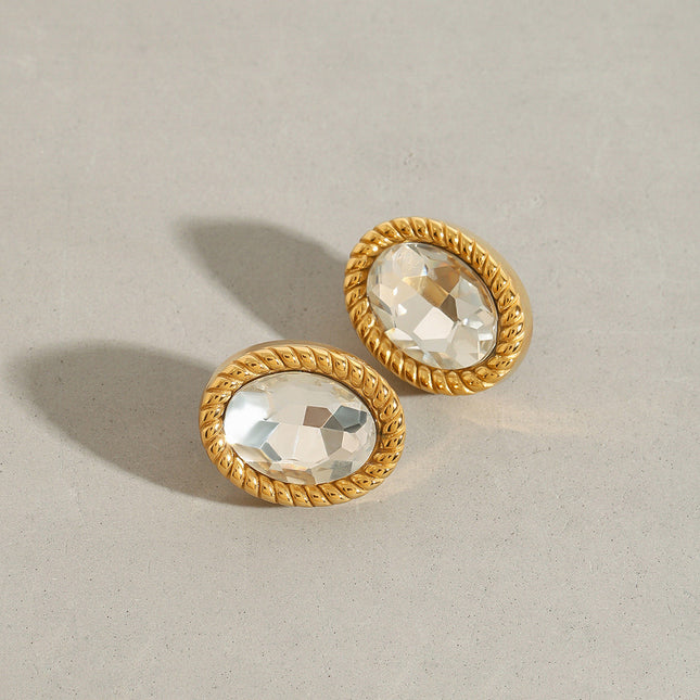 Jieding European and American stainless steel stud earrings luxury light luxury niche earrings titanium steel earrings cross-border jewelry