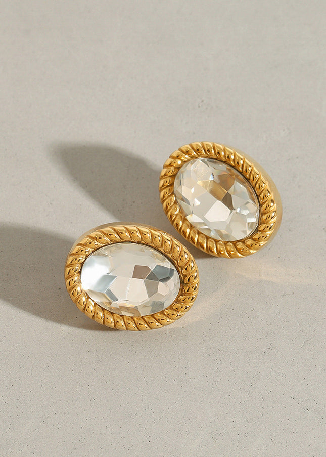 Jieding European and American stainless steel stud earrings luxury light luxury niche earrings titanium steel earrings cross-border jewelry