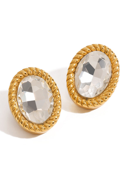 Jieding European and American stainless steel stud earrings luxury light luxury niche earrings titanium steel earrings cross-border jewelry