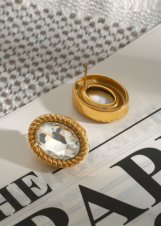 Jieding European and American stainless steel stud earrings luxury light luxury niche earrings titanium steel earrings cross-border jewelry