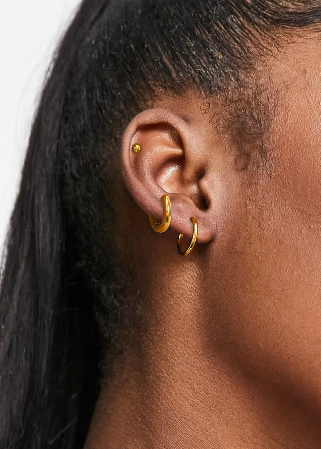 Jieding European and American three pairs of stainless steel circle earrings, high-end earrings, titanium steel earrings, cross-border jewelry earrings