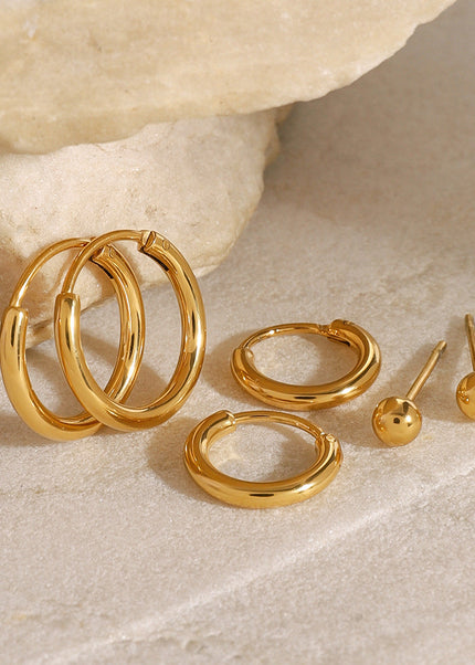 Jieding European and American three pairs of stainless steel circle earrings, high-end earrings, titanium steel earrings, cross-border jewelry earrings