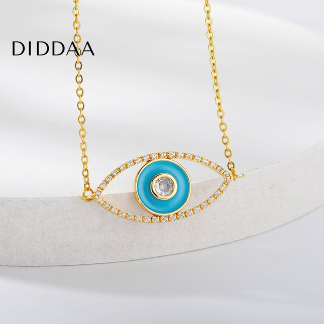 Turkese Pendant Necklace | Gold Evil Eye Chain - Necklaces