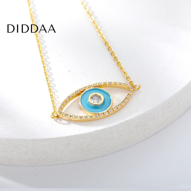 Turkese Pendant Necklace | Gold Evil Eye Chain - Necklaces