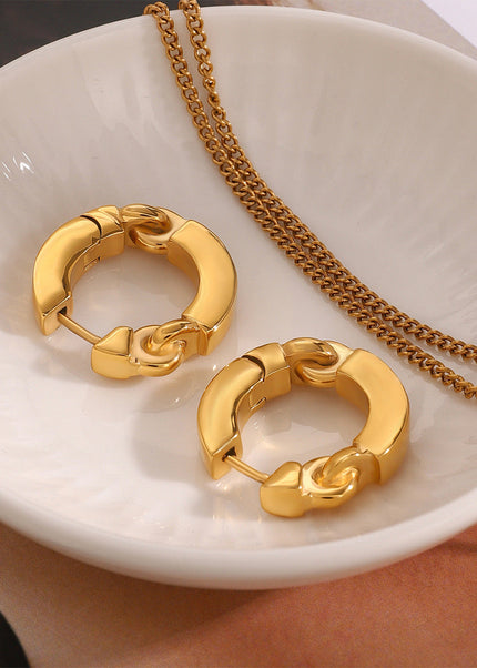 Jieding European and American stainless steel gold hoop earrings luxury niche earrings titanium steel earrings cross-border earrings