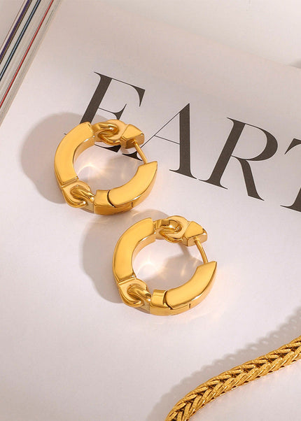 Jieding European and American stainless steel gold hoop earrings luxury niche earrings titanium steel earrings cross-border earrings