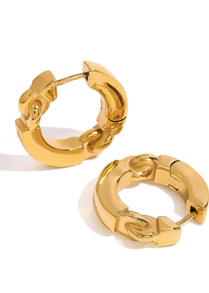 Jieding European and American stainless steel gold hoop earrings luxury niche earrings titanium steel earrings cross-border earrings