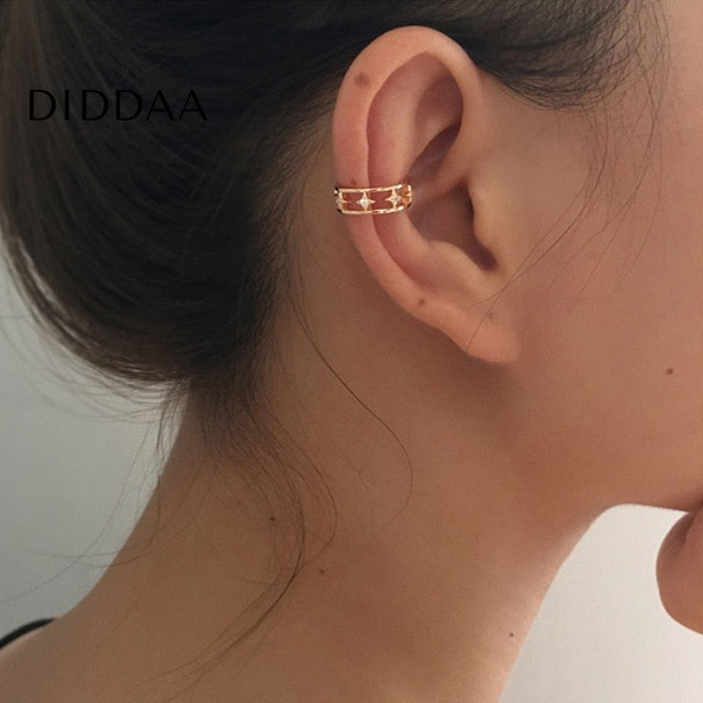 Valerie Earrings | Gold Hollow Zirconia Minimal Stud Earrings - Gold - Earrings