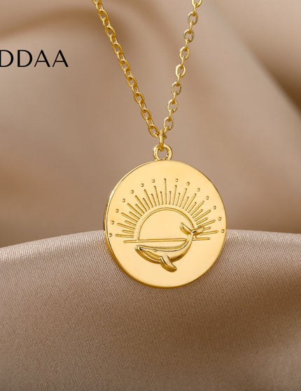 Valorent Pendant Necklace | Large Gold Sun Chain - Gold - Necklaces