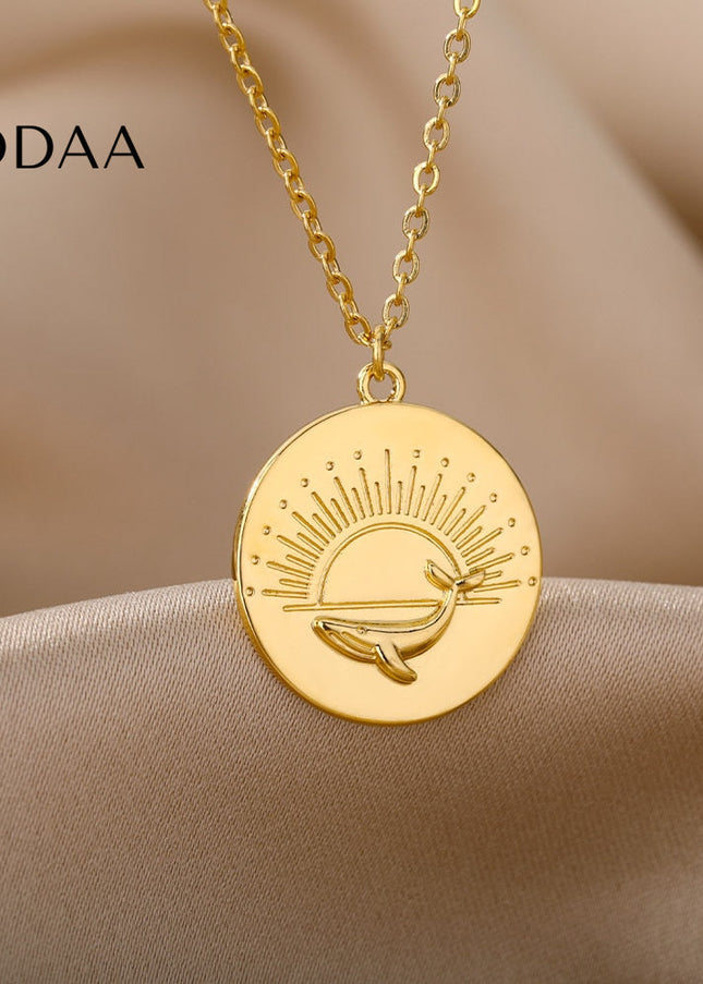 Valorent Pendant Necklace | Large Gold Sun Chain - Gold - Necklaces