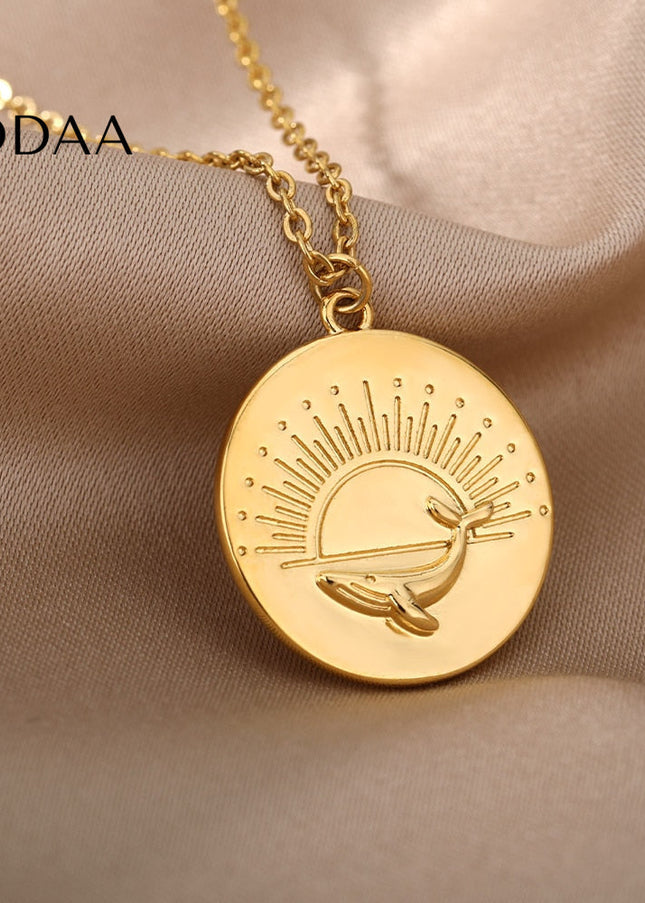 Valorent Pendant Necklace | Large Gold Sun Chain - Necklaces