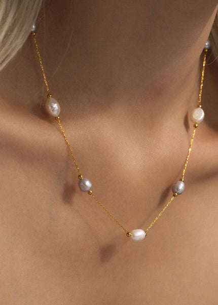 Mystery freshwater farming selection pearl necklace cross-border women's delicate clavicle chain niche necklace princess accessories women