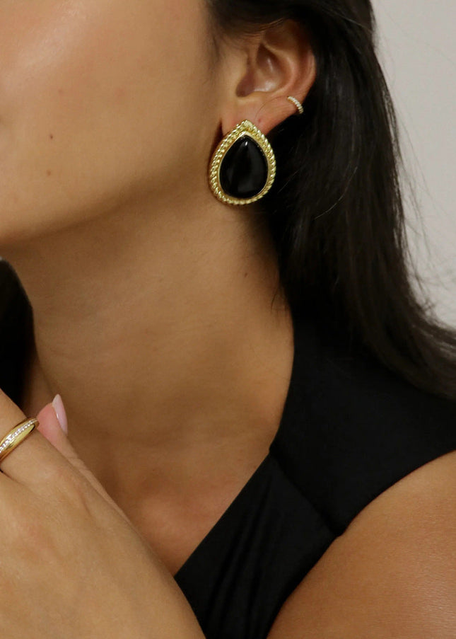 Jieding European and American stainless steel oval stud earrings luxury vintage earrings, titanium steel earrings, cross-border jewelry earrings