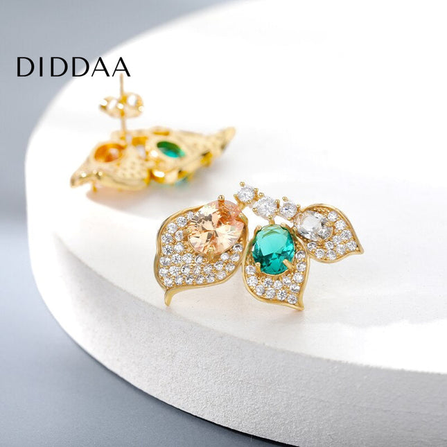 Vendre Earrings | Gold Minimal Green Stone Stud Earrings - Earrings
