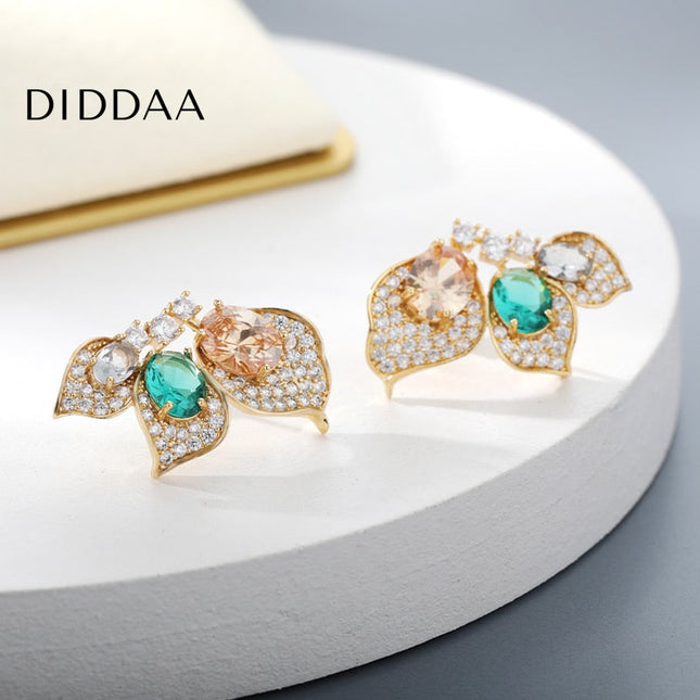 Vendre Earrings | Gold Minimal Green Stone Stud Earrings - Earrings