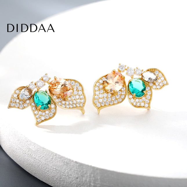 Vendre Earrings | Gold Minimal Green Stone Stud Earrings - Earrings