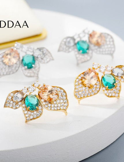 Vendre Earrings | Gold Minimal Green Stone Stud Earrings - Silver - Earrings
