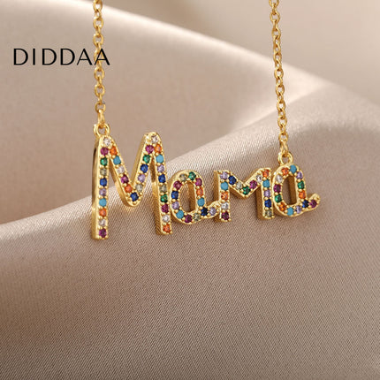 Viennent Pendant Necklace | Gold Mama Colorful Chain - Gold - Necklaces