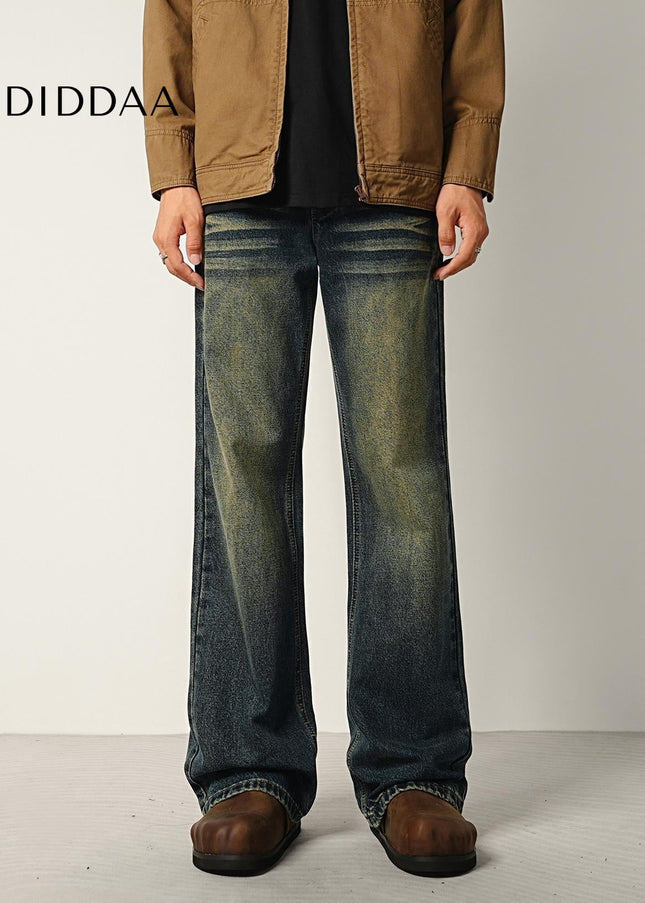 Vintage Blue Distressed Bootcut Jeans for Men - Men’s Jeans