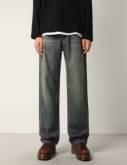 Vintage Blue Distressed Wide Straight-Leg Jeans - 28 / Vintage Blue - Men’s Jeans