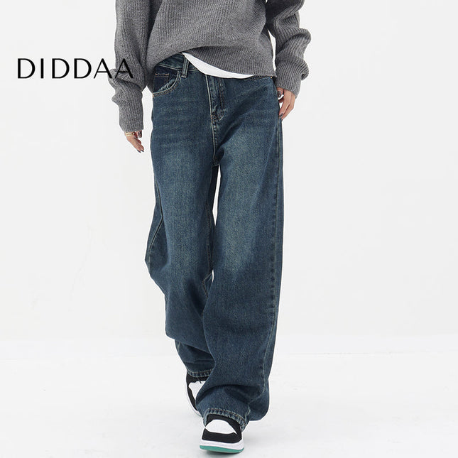 Vintage Blue High Waist Fleece Jeans for Women - S / Dark Blue - Women’s Jeans