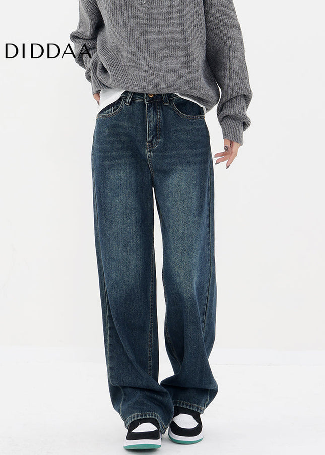Vintage Blue High Waist Fleece Jeans for Women - Women’s Jeans