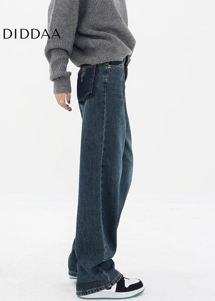 Vintage Blue High Waist Fleece Jeans for Women - Women’s Jeans