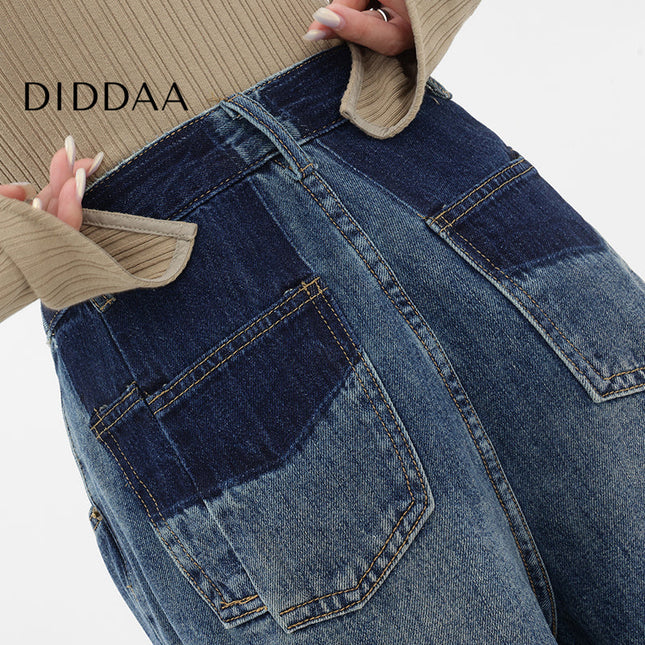Vintage Blue High Waist Loose Straight Jeans Women - S / Dark Blue - Women’s Jeans