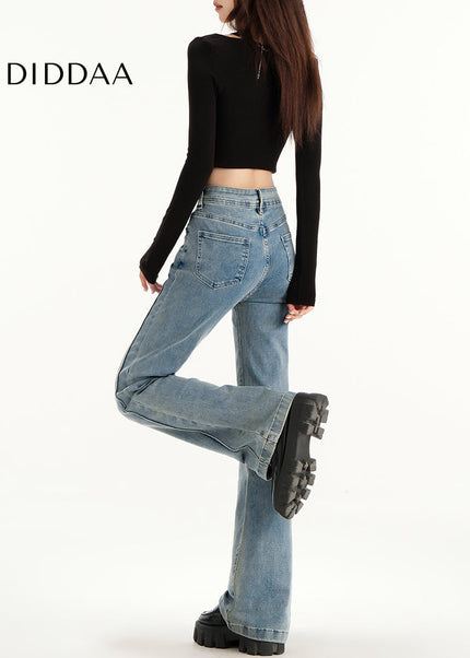 Vintage Blue High-Waisted Bootcut Jeans Women’s Spring 2025 - Women’s Jeans