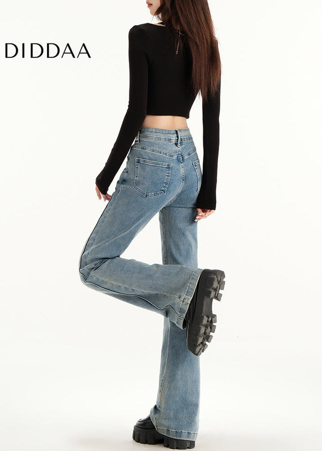 Vintage Blue High-Waisted Bootcut Jeans Women’s Spring 2025 - Women’s Jeans