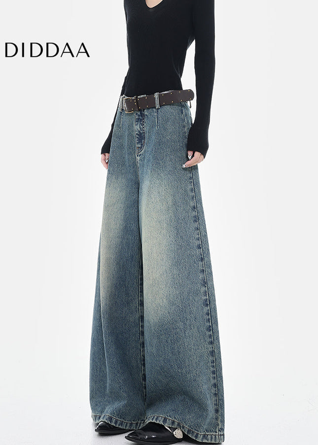 Vintage Blue Loose Fit Wide-Leg Jeans for Women - Women’s Jeans
