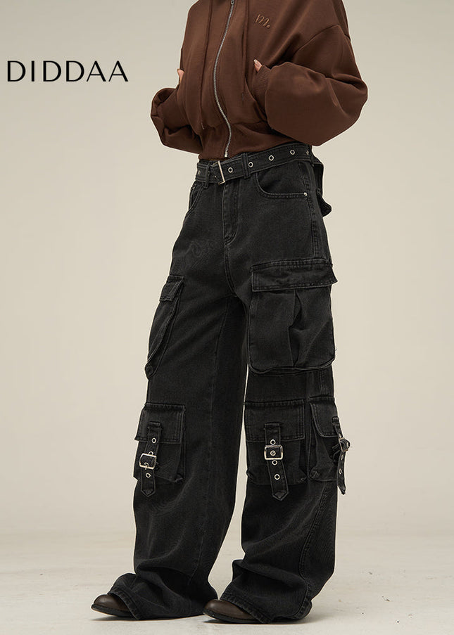 Vintage Blue Multi-Pocket Cargo Jeans for Men - Women’s Jeans