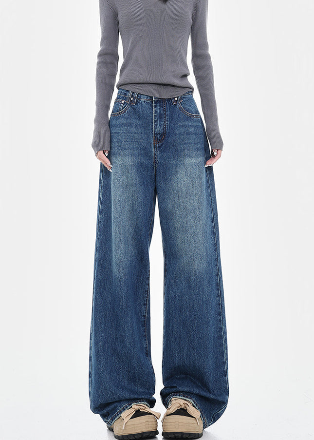 Vintage Wash Loose High-Waisted Wide-Leg Jeans - Women’s Jeans