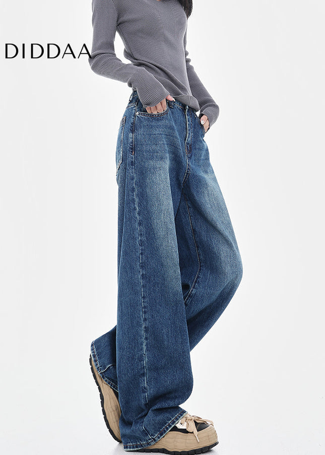 Vintage Wash Loose High-Waisted Wide-Leg Jeans - Women’s Jeans