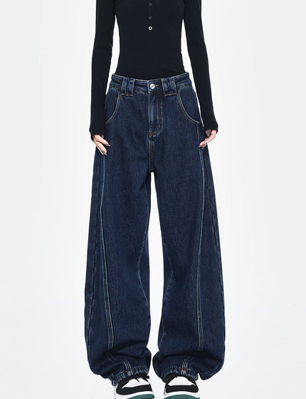 Vintage Washed Deconstructed Wide-Leg Jeans KEN STUDIO - Women’s Jeans