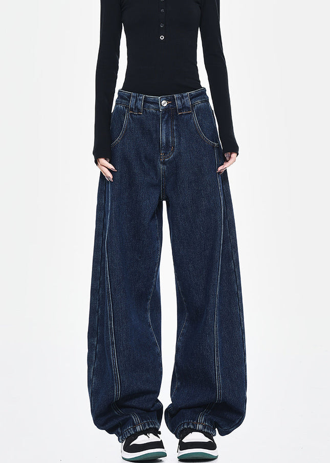 Vintage Washed Deconstructed Wide-Leg Jeans KEN STUDIO - Women’s Jeans